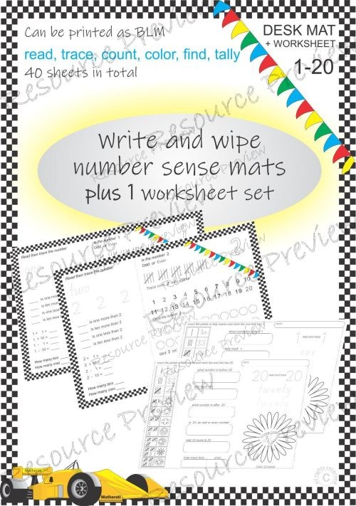 Number sense Write and Wipe 1-20