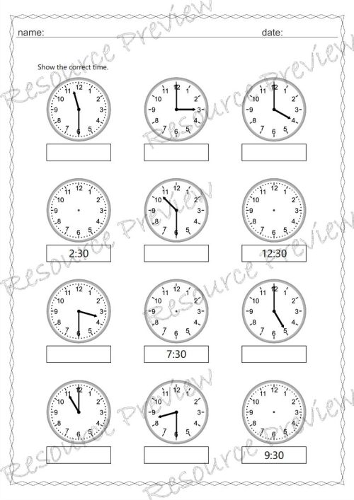Analogue and digital time 30 min interval - Image 3