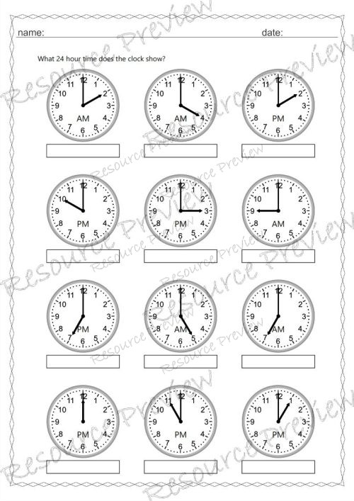 24 hour time O'clock