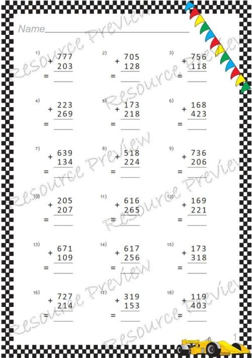 Addition algorithm 3 digit (regrouping ones column) - Image 2