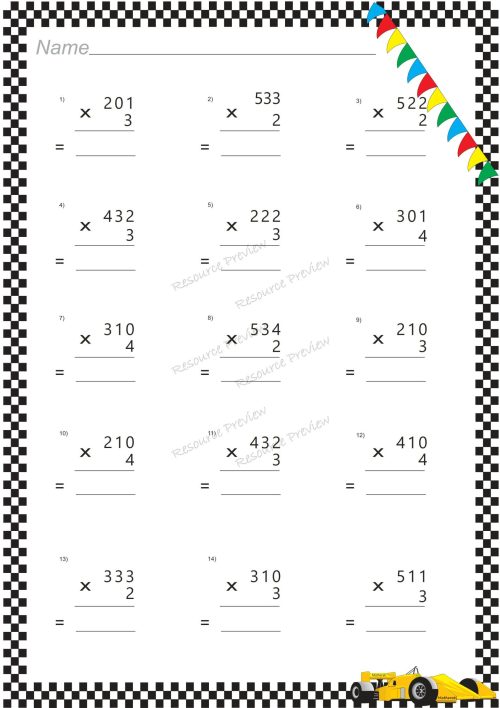 3dig x 1dig No regrouping Multiplication - Image 3