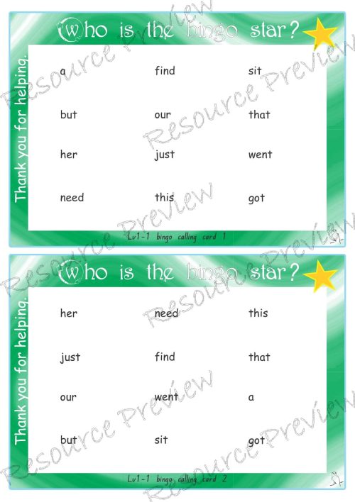 Sight word Bingo Pop Lv1-1 - Image 4