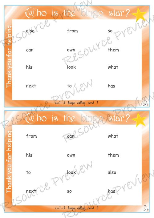 Sight word Bingo Pop Lv1-3 - Image 3