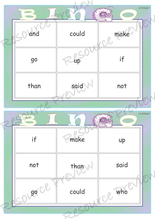 Sight word Bingo Pop Lv1-5 - Image 2