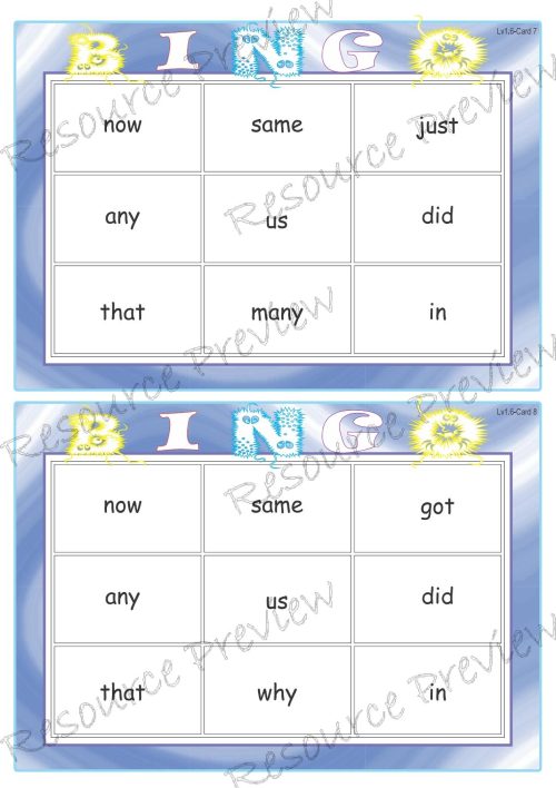 Sight word Bingo Pop Lv1-6 - Image 2