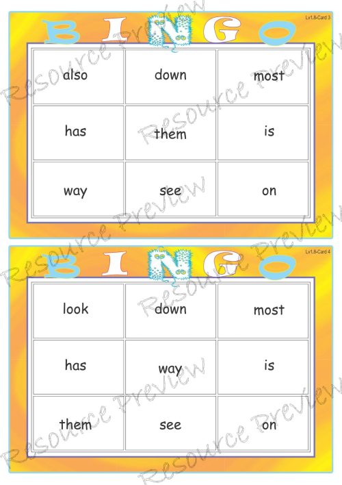 Sightword Bingo Pop Lv1-8 - Image 3