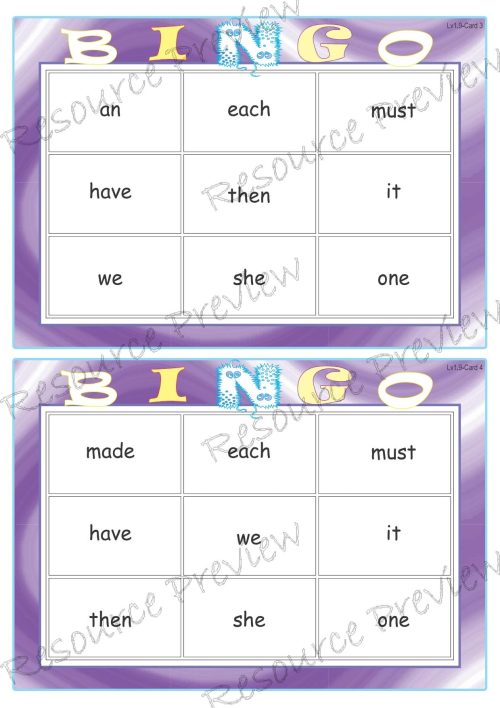 Sight word Bingo Pop Lv1-9 - Image 2