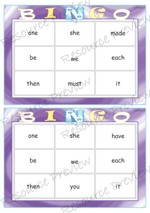 Sight word Bingo Pop Lv1-9 - Image 3