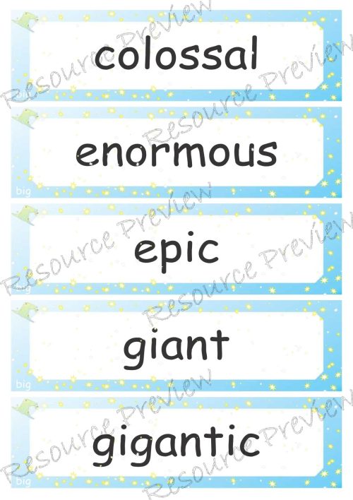Synonyms for big little 30 words - Image 2