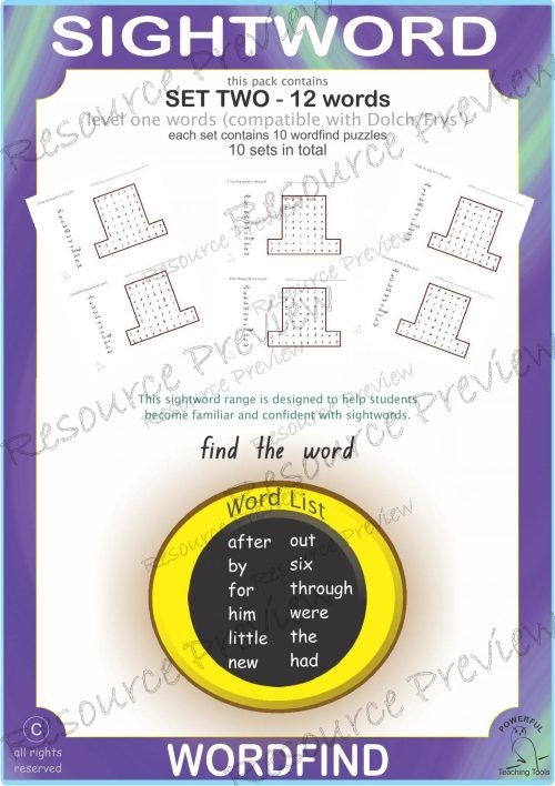 Sight word Word Find Lv1-2