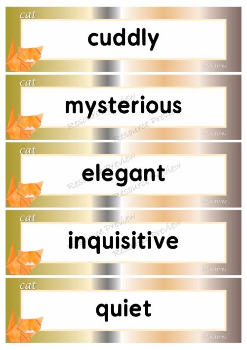 Adjectives - cat 40 words - Image 2