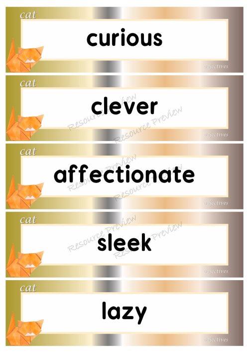 Adjectives - cat 40 words - Image 3