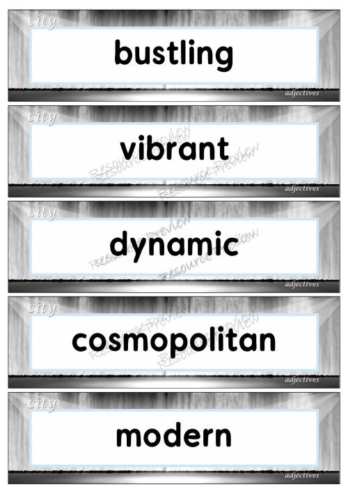 Adjectives - city 35 words