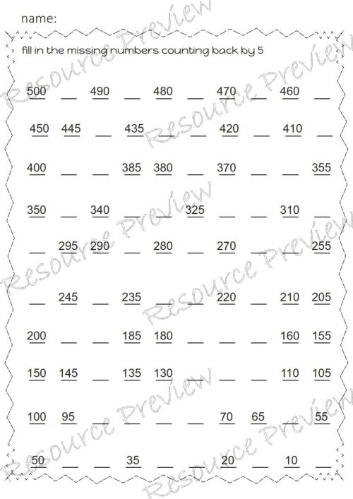 Skip counting back 1 2 5 10+ pack - Image 4