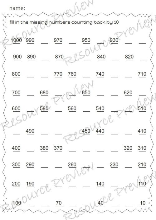Skip counting back 1 2 5 10+ pack - Image 5