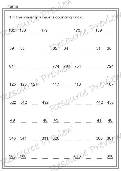Skip counting back 1 2 5 10+ pack - Image 6