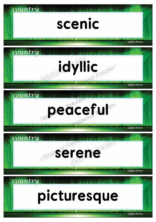 Adjectives - country 35 words
