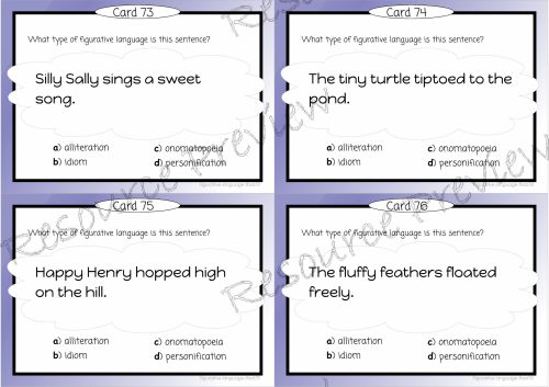 Figurative language - 96 sentence cards - Image 2