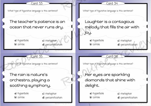 Figurative language - 96 sentence cards - Image 3
