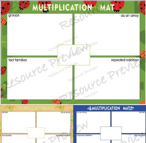 Multiplication mat x 3 borders