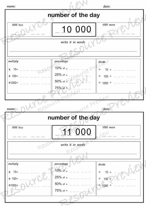 Number of the day to 10-100000