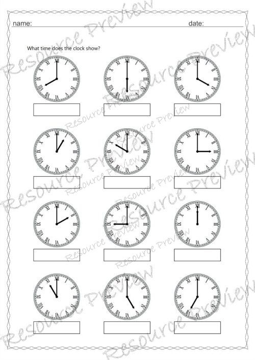 Roman numeral time O'clock