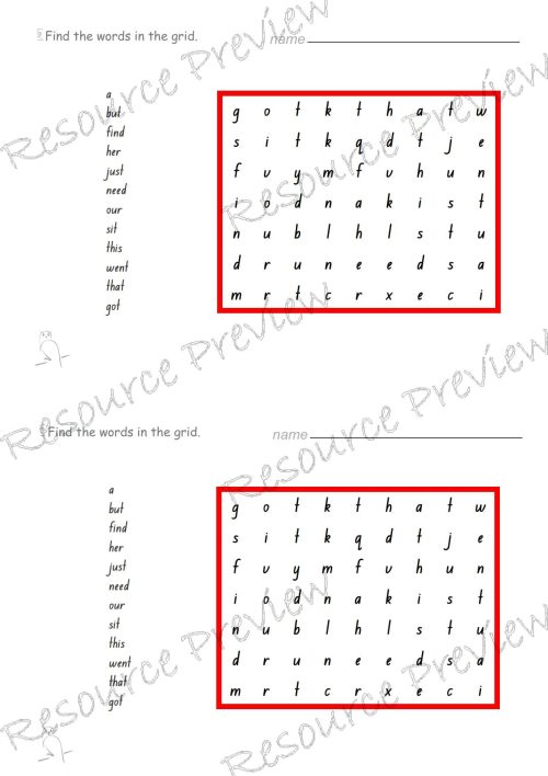 Sight word Word Find Lv1-1 - Image 2