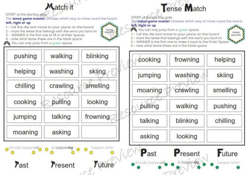 Verb tense activities ed and ing rule 1 no change - Image 4