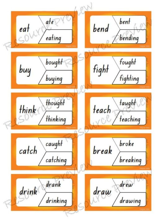 Irregular Verb simple tense cards - Image 2