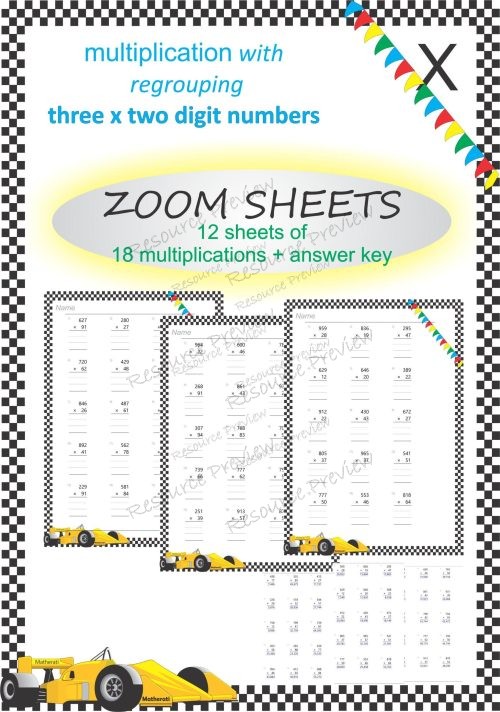 3dig x 2dig regrouping Multiplication