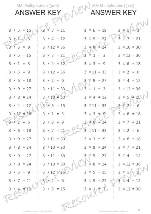 Number Facts Speed Tests Multiplication 3x plus extension (x10, x100, missing addends) PACK - Image 3