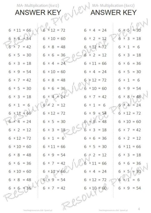 Number Facts Speed Tests Multiplication 6x plus extension (x10, x100, missing addends) PACK - Image 6