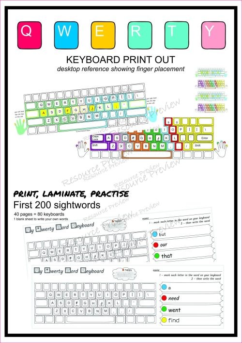 Sightword practice keyboard skills (qwerty)