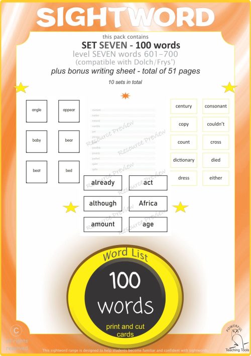 * BUNDLE Sight word card variety  10 set - Image 8