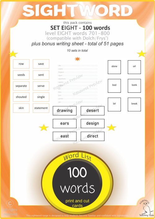 * BUNDLE Sight word card variety  10 set - Image 9