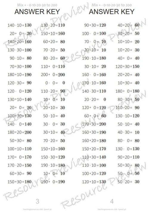 Number Facts Speed Tests: Count on/back 0-3 to multiples of 10 - Image 3