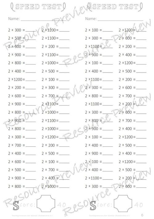 Speed Test Multiplication 2 x 100s - Image 2