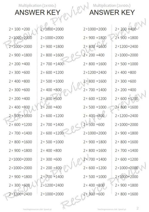 Speed Test Multiplication 2 x 100s - Image 3