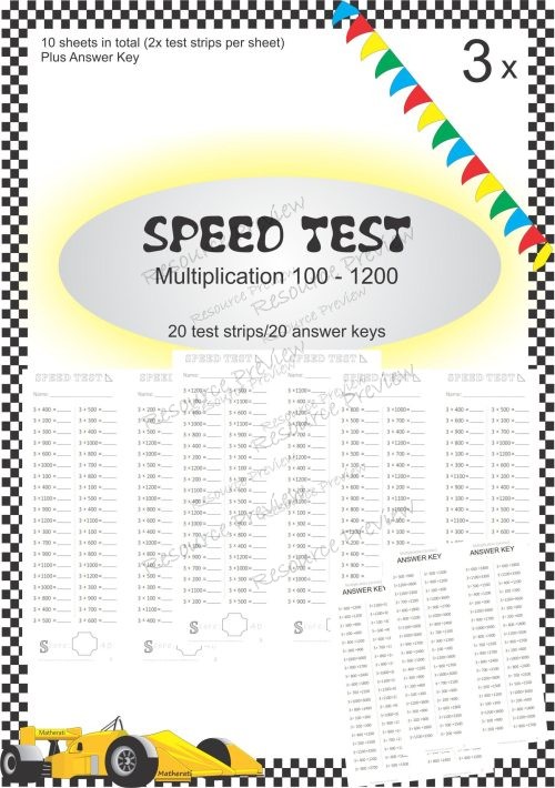 Speed Test Multiplication 3 x 100s
