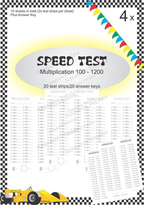 Speed Test Multiplication 4 x 100s