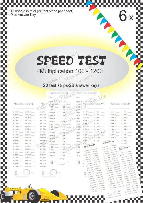 Speed Test Multiplication 6 x 100s