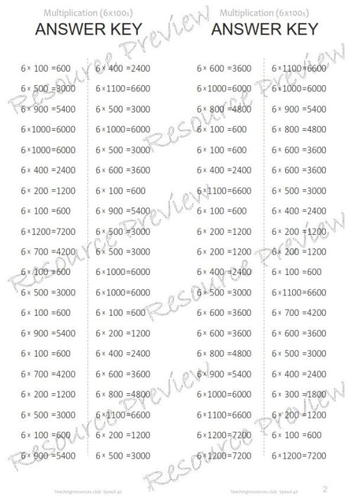 Speed Test Multiplication 6 x 100s - Image 3