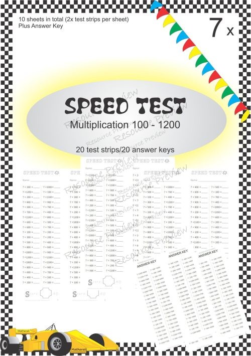 Speed Test Multiplication 7 x 100s