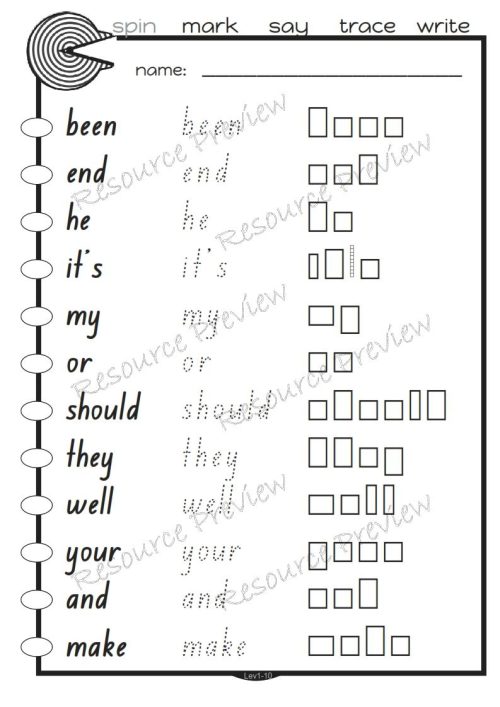 Sight word activities Lv1-10 - Image 5