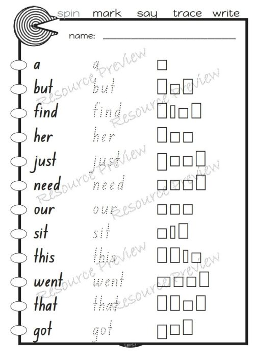 Sightword activities Lv1-1 - Image 5