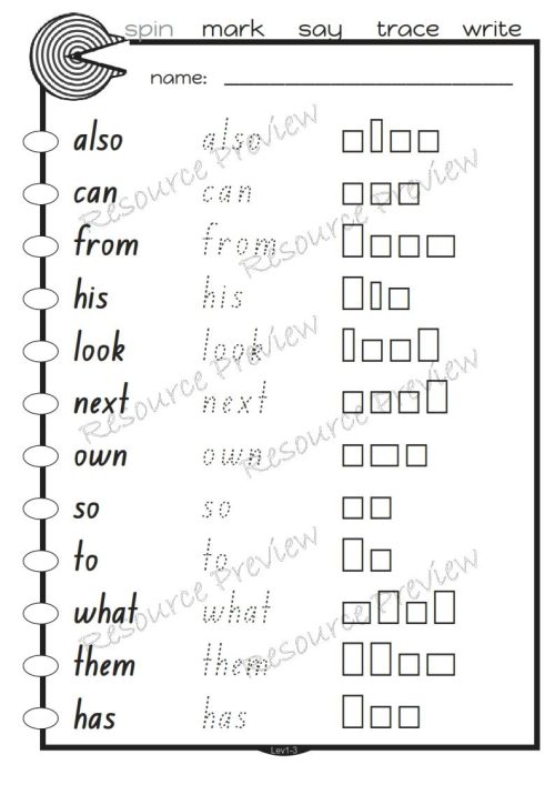 Sight word activities Lv1-3 - Image 5