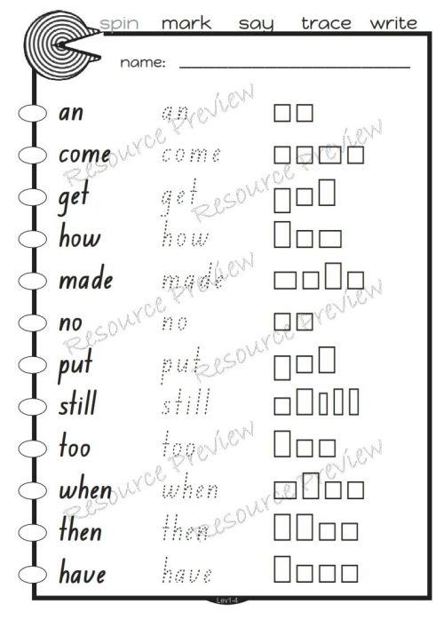 Sight word activities Lv1-4 - Image 5