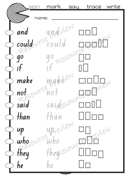 Sight word activities Lv1-5 - Image 5