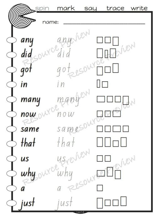 Sight word activities Lv1-6 - Image 5