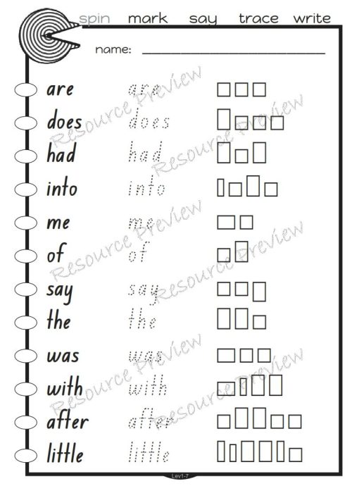 Sight word activities Lv1-7 - Image 5